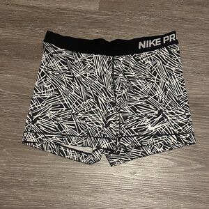 Nike Pro Black and White Patterned Shorts